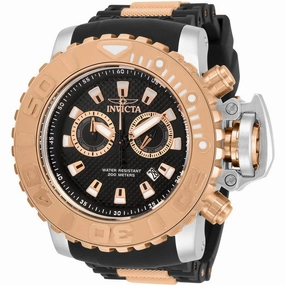 Invicta Men's Quartz Watch - Sea Hunter Chronograph Black Dial Rubber Strap | 32653