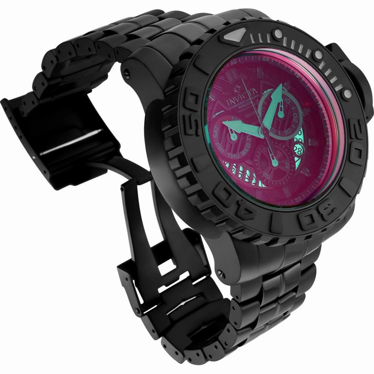 Invicta Men's Quartz Watch - Sea Hunter Chronograph Green Dial Bracelet | 32646
