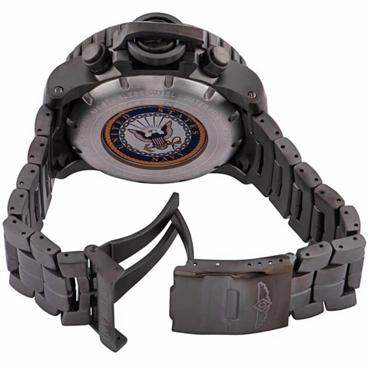 Invicta Men's Quartz Watch - U.S. Navy Chronograph Gunmetal Steel Bracelet | 34676