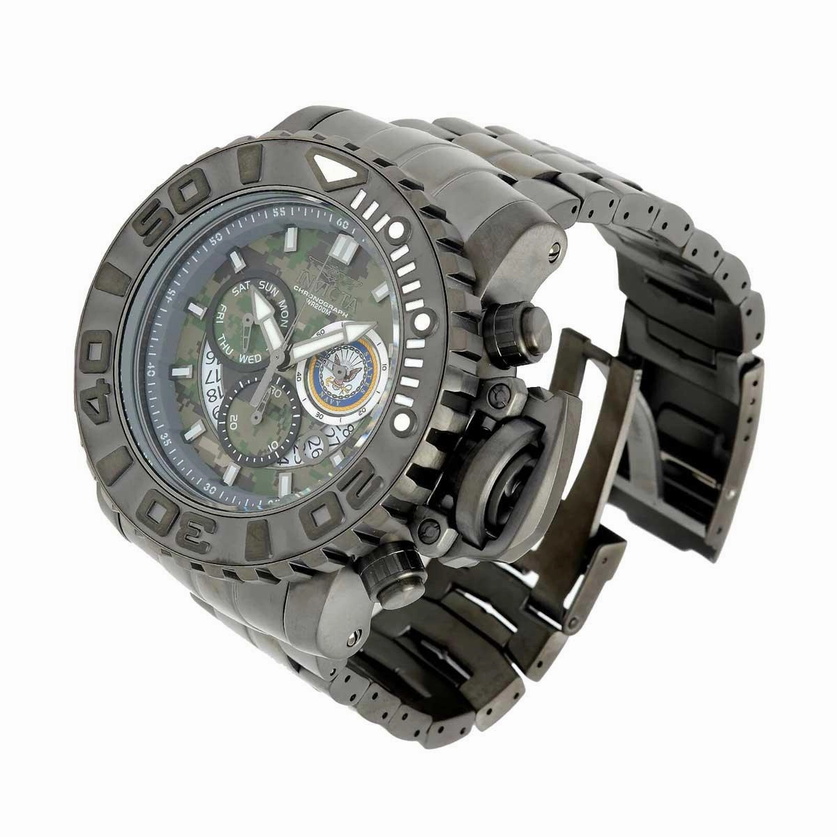 Invicta Men's Quartz Watch - U.S. Navy Chronograph Gunmetal Steel Bracelet | 34676