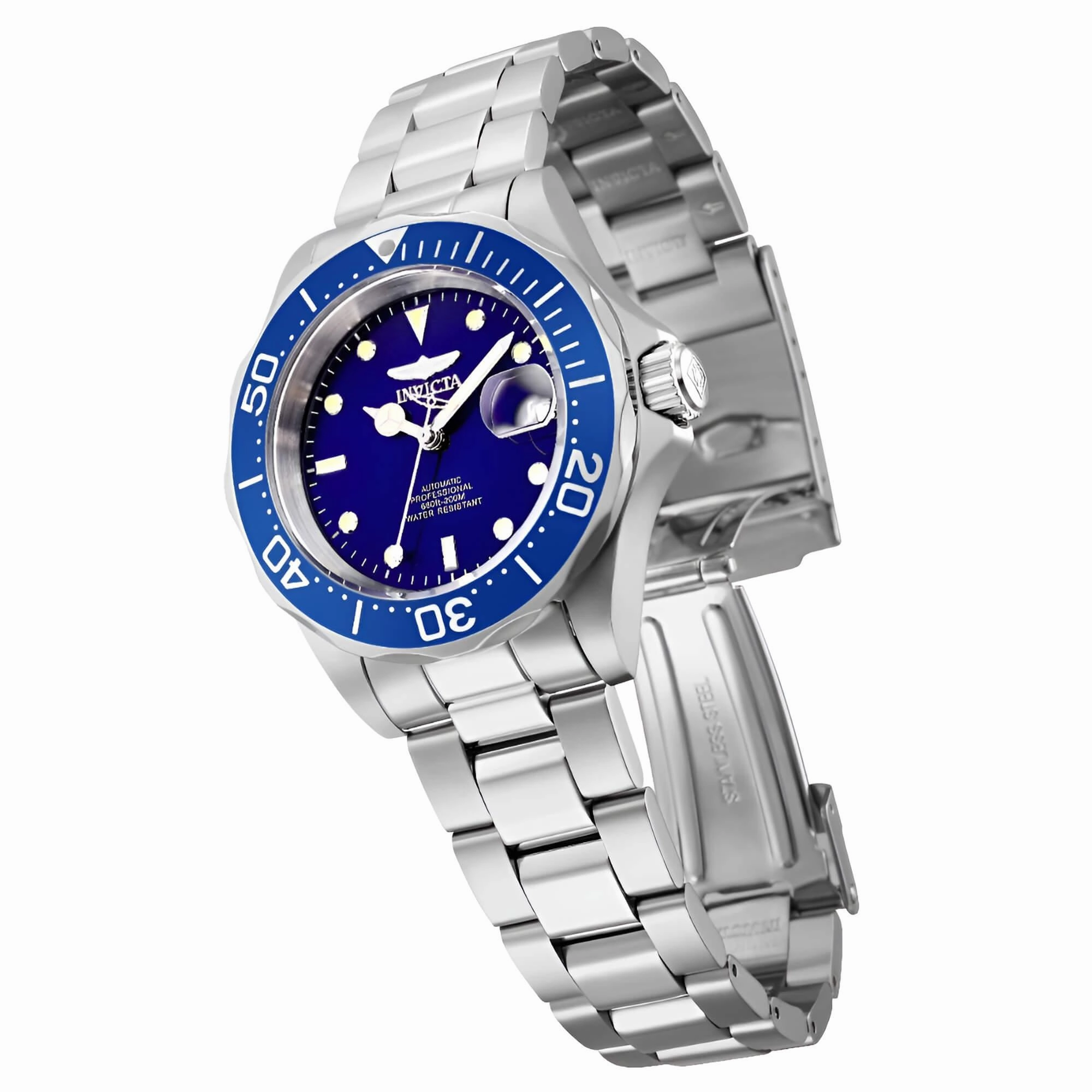 Invicta Men's Stainless Steel Automatic Watch - Pro Diver Blue Dial Date | 9094