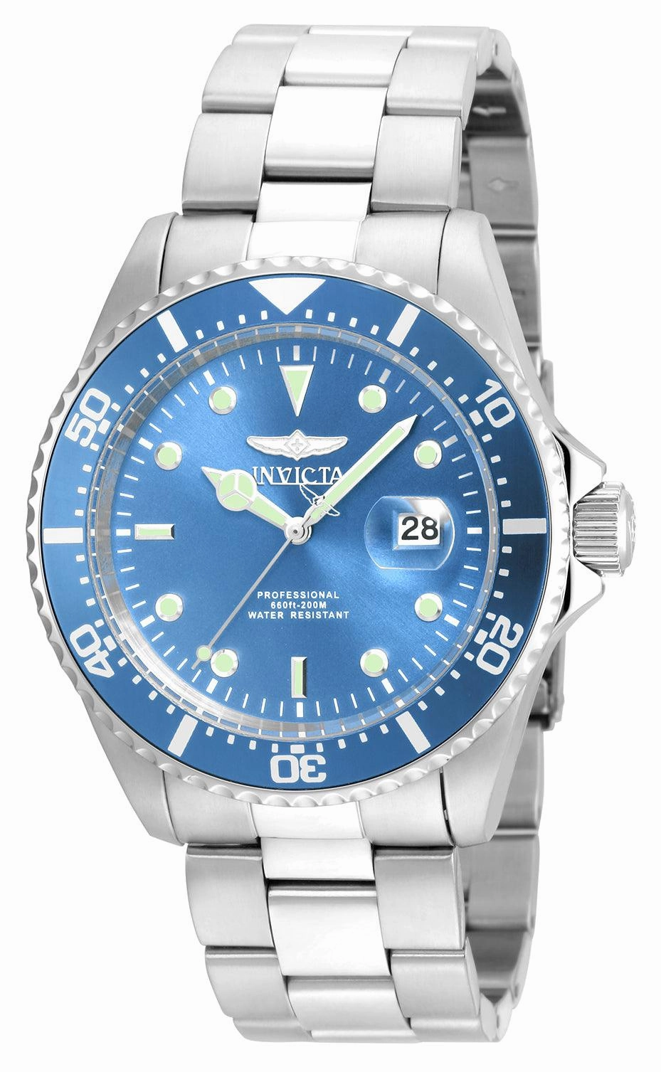 Invicta Men's Stainless Steel Watch - Pro Diver Quartz Blue Dial Bracelet | 22051