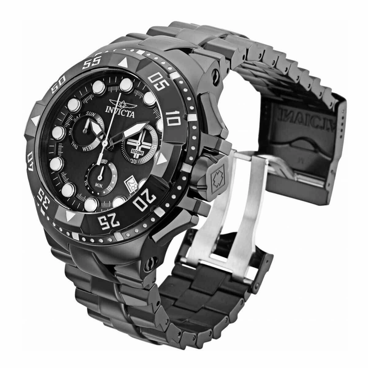 Invicta Men's Swiss Quartz Watch - Excursion Chronograph Black Dial Bracelet | 34189