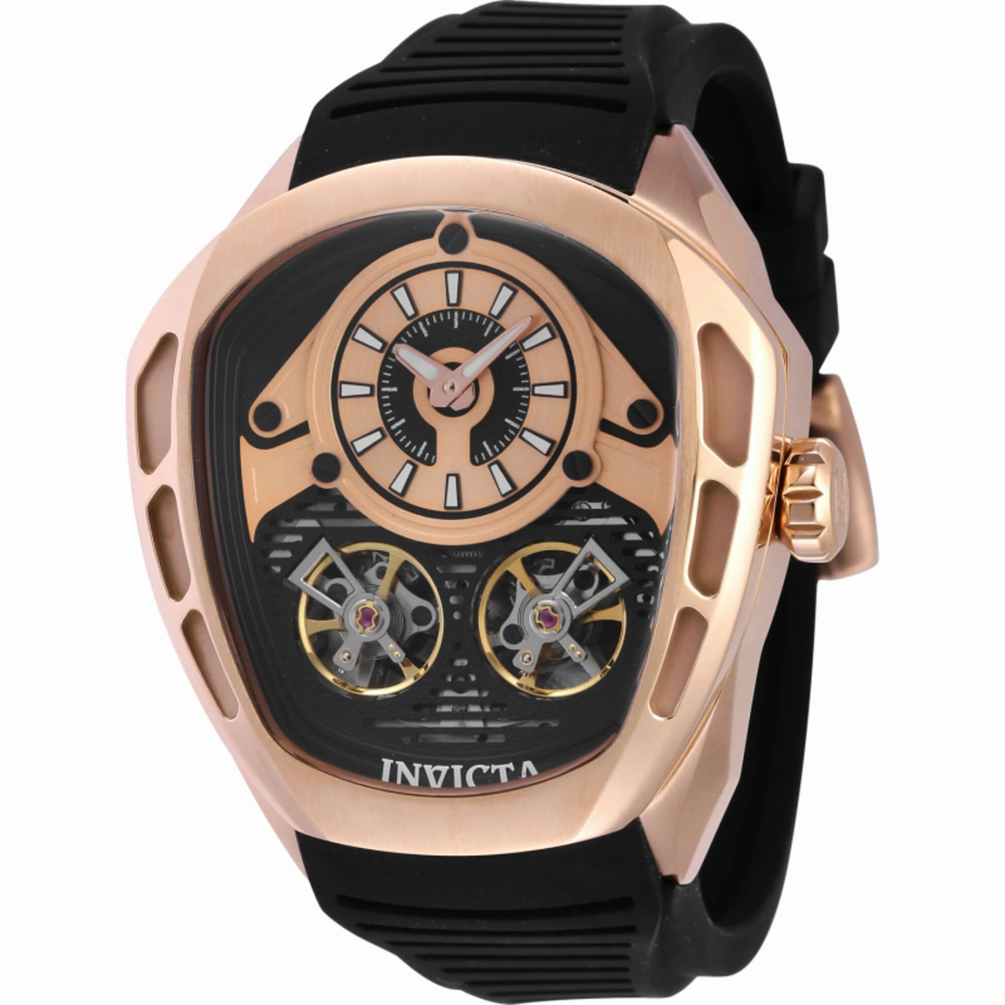 Invicta Men's Watch - Akula Automatic Black and Rose Gold Dial Silicone Strap | 43863