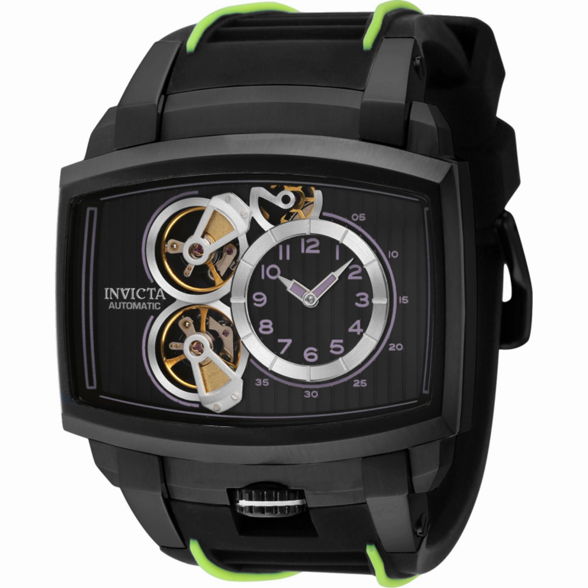 Invicta Men's Watch - Akula Automatic Black Open Heart Dial Silicone Strap | 41696