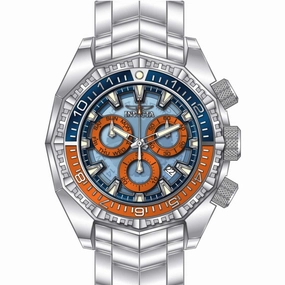 Invicta Men's Watch - Akula Chronograph Blue and Orange Dial Steel Bracelet | 44294