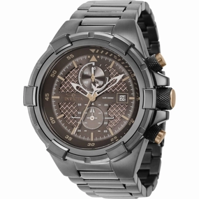 Invicta Men's Watch - Aviator Chrono Ivory and Brown Dial Gunmetal Bracelet | 39393