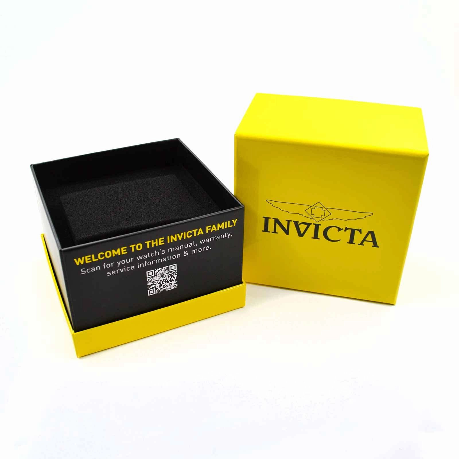 Invicta Men's Watch - Aviator Compass Black and Orange Dial Silicone Strap | 19268