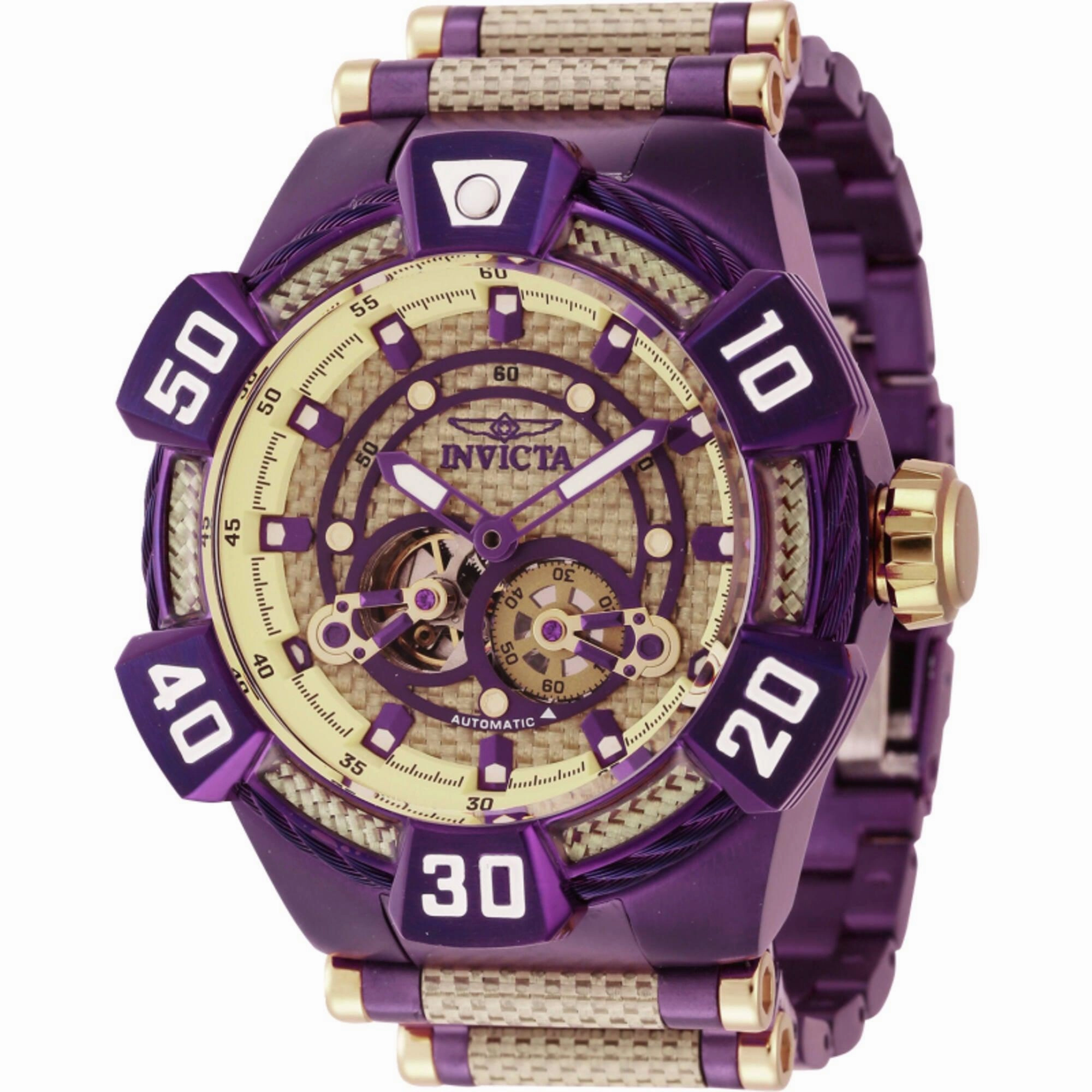 Invicta Men's Watch - Bolt Automatic Purple and Gold Glass Fiber Bracelet | 40190