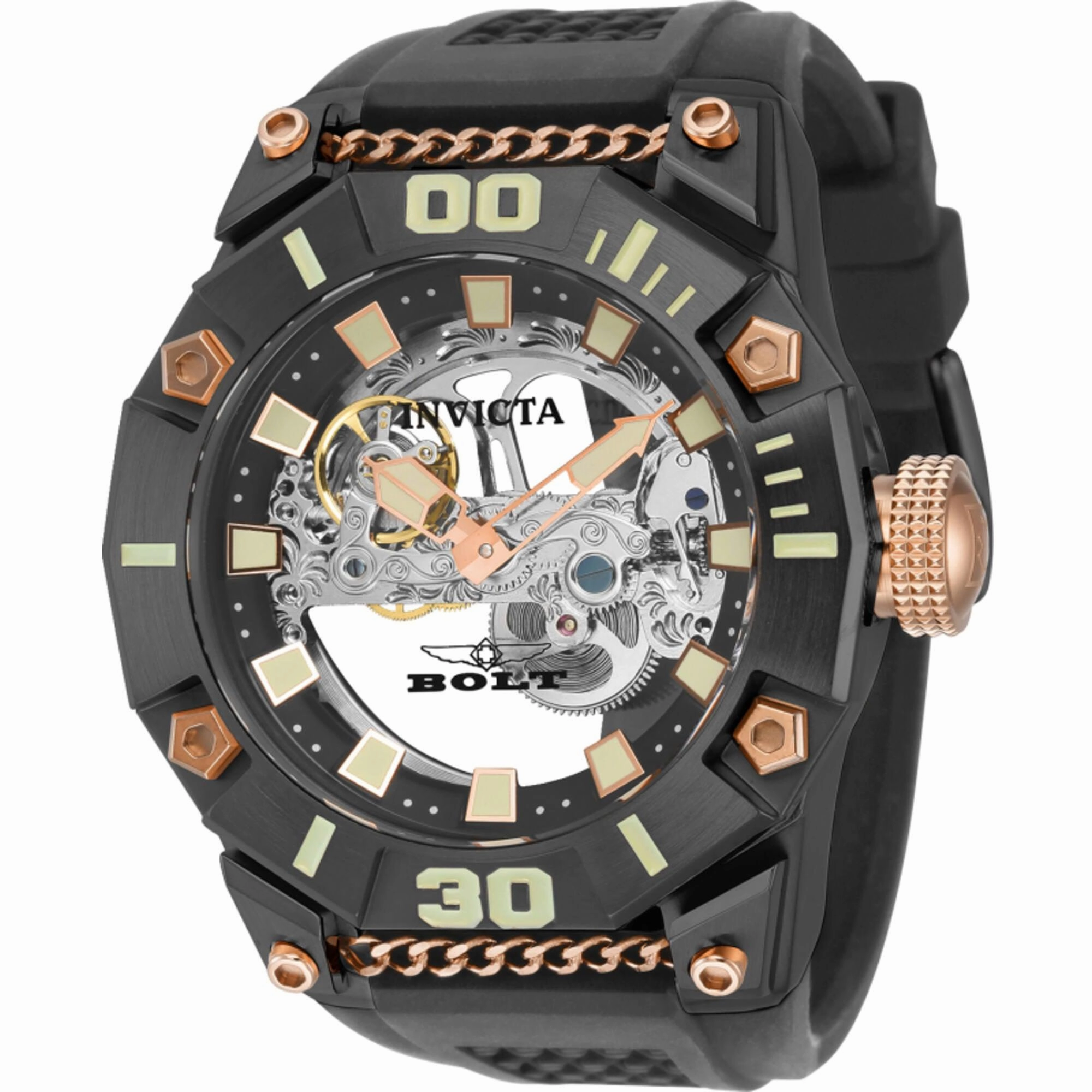 Invicta Men's Watch - Bolt Automatic Skeleton Dial Silicone Rubber Strap | 41678