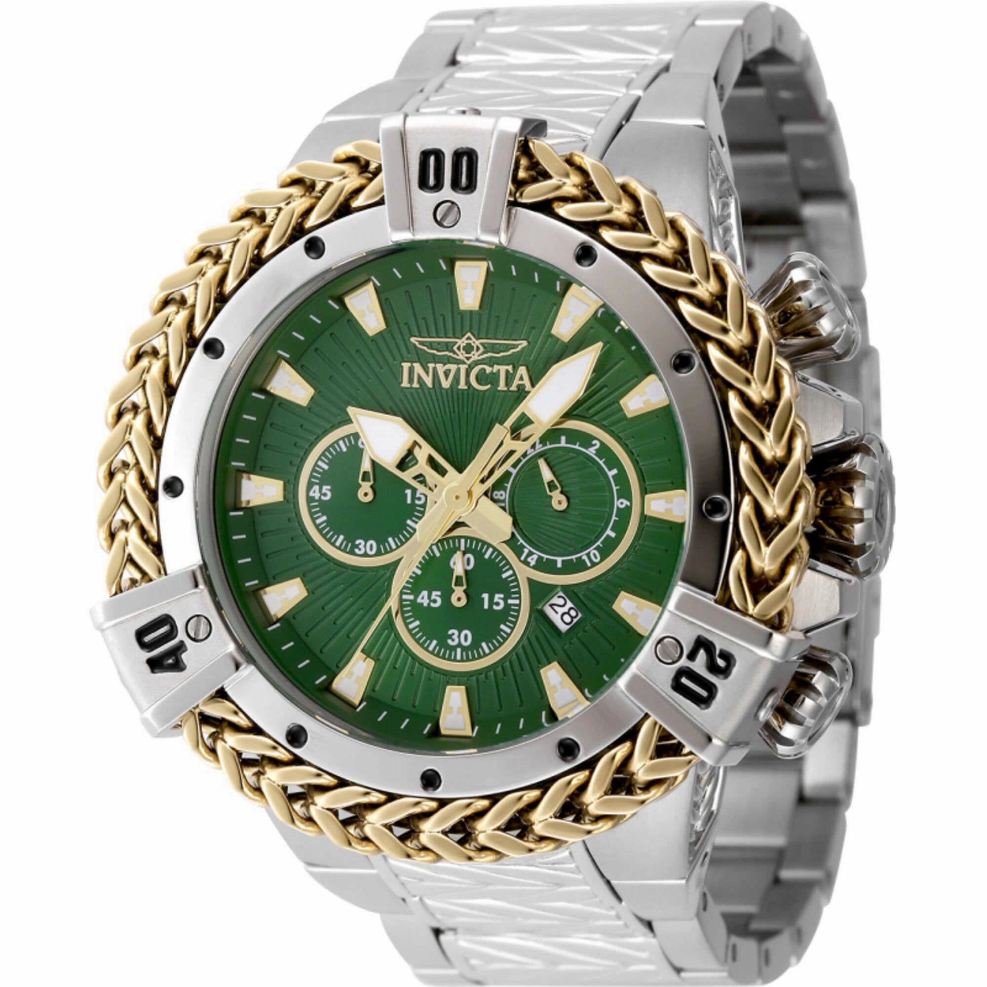 Invicta Men's Watch - Bolt Chronograph Green Dial Silver Tone Steel Bracelet | 48155