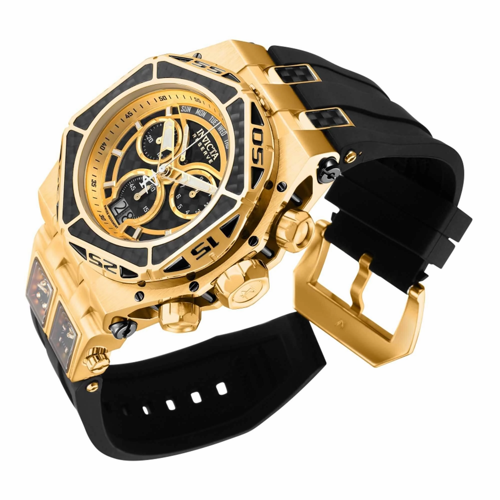 Invicta Men's Watch - Carbon Hawk Swiss Quartz Chrono Gold and Black Dial | 38890