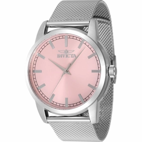 Invicta Men's Watch - Celestial Quartz Pink Dial Silver Tone Mesh Bracelet | 48510