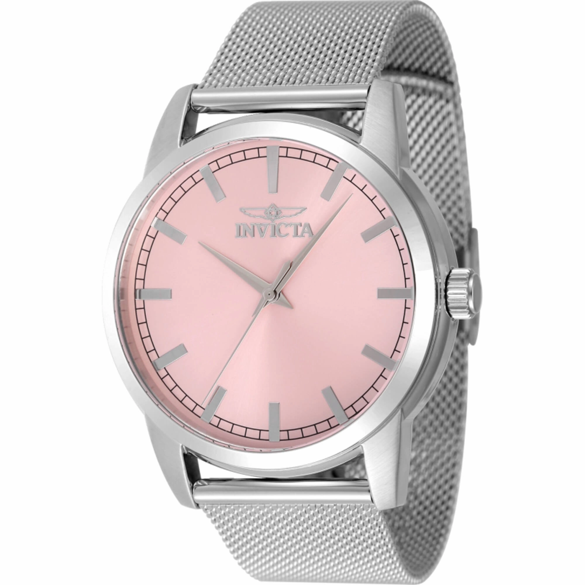 Invicta Men's Watch - Celestial Quartz Pink Dial Silver Tone Mesh Bracelet | 48510