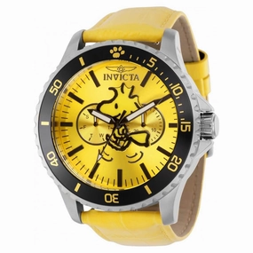 Invicta Men's Watch - Character Collection Snoopy Yellow Dial Leather Strap | 38638