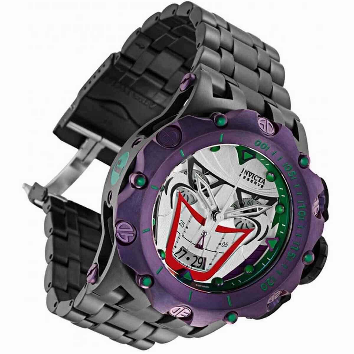 Invicta Men's Watch - DC Comics Joker Chronograph Purple Bezel Black Bracelet | 33594