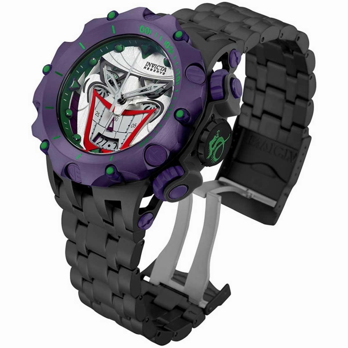 Invicta Men's Watch - DC Comics Joker Chronograph Purple Bezel Black Bracelet | 33594