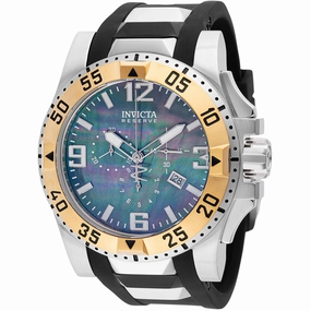 Invicta Men's Watch - Excursion Quartz Black/Silver Tone Rubber/Steel Strap | 46485