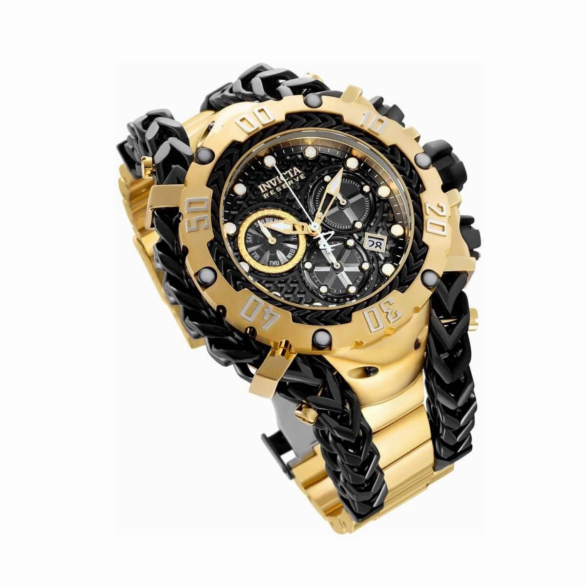 Invicta Men's Watch - Gladiator Chrono Black Dial Stainless Steel Bracelet | 34434