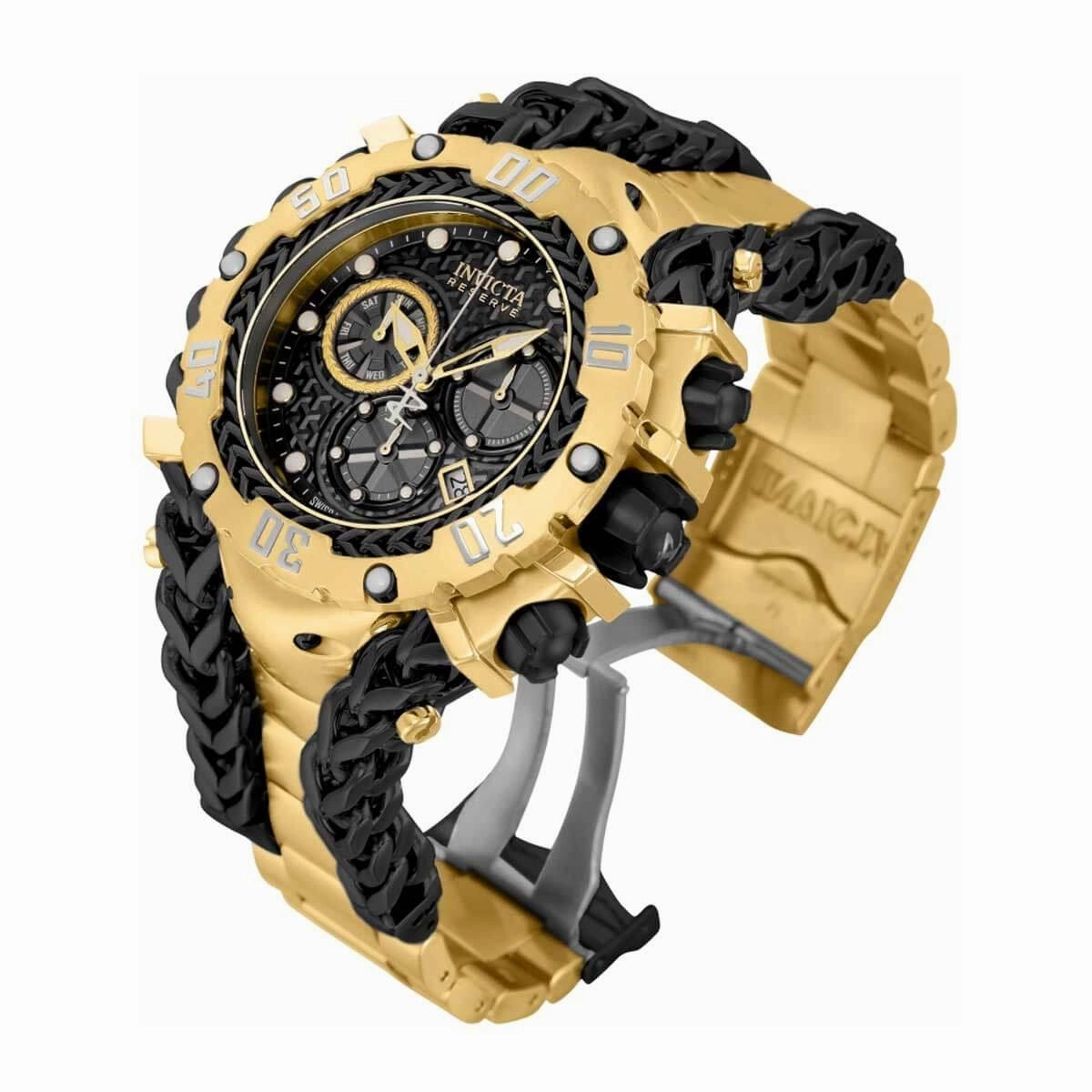 Invicta Men's Watch - Gladiator Chrono Black Dial Stainless Steel Bracelet | 34434