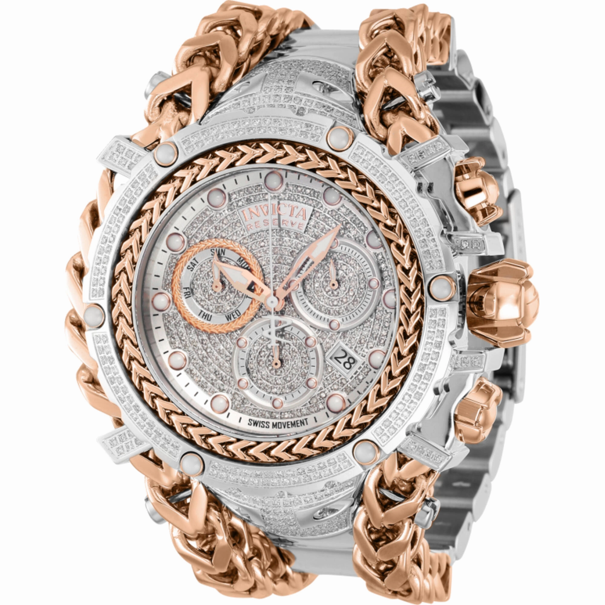 Invicta Men's Watch - Gladiator Chrono Rose Gold and Silver Dial Bracelet | 35058