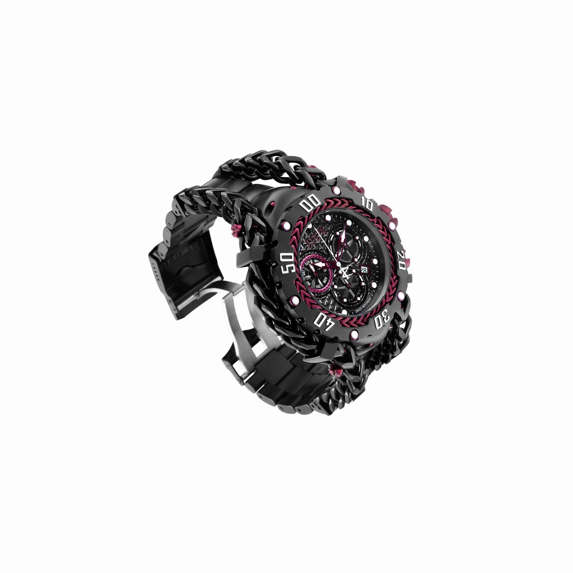 Invicta Men's Watch - Gladiator Reserve Chrono Black Dial Steel Bracelet | 36625