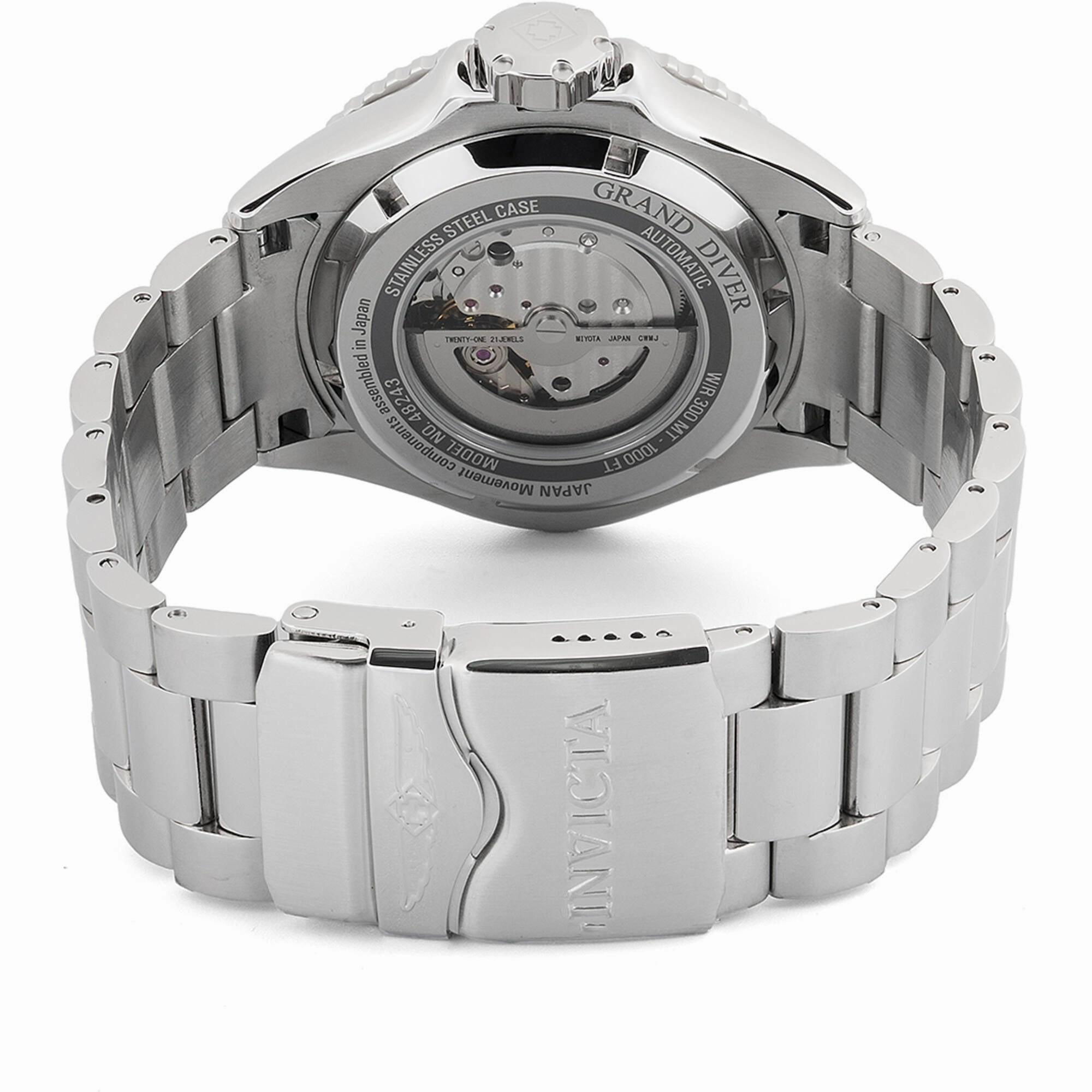 Invicta Men's Watch - Grand Diver Automatic Gunmetal and Yellow Dial Steel | 48243