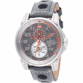 Invicta Men's Watch - Invicta Racing Quartz Silver Case Grey Leather Strap | 47535