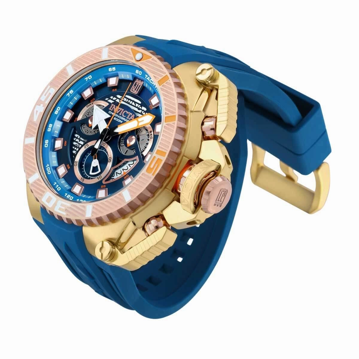 Invicta Men's Watch - Jason Taylor Chrono Blue and Rose Gold Dial with Cage | 38058