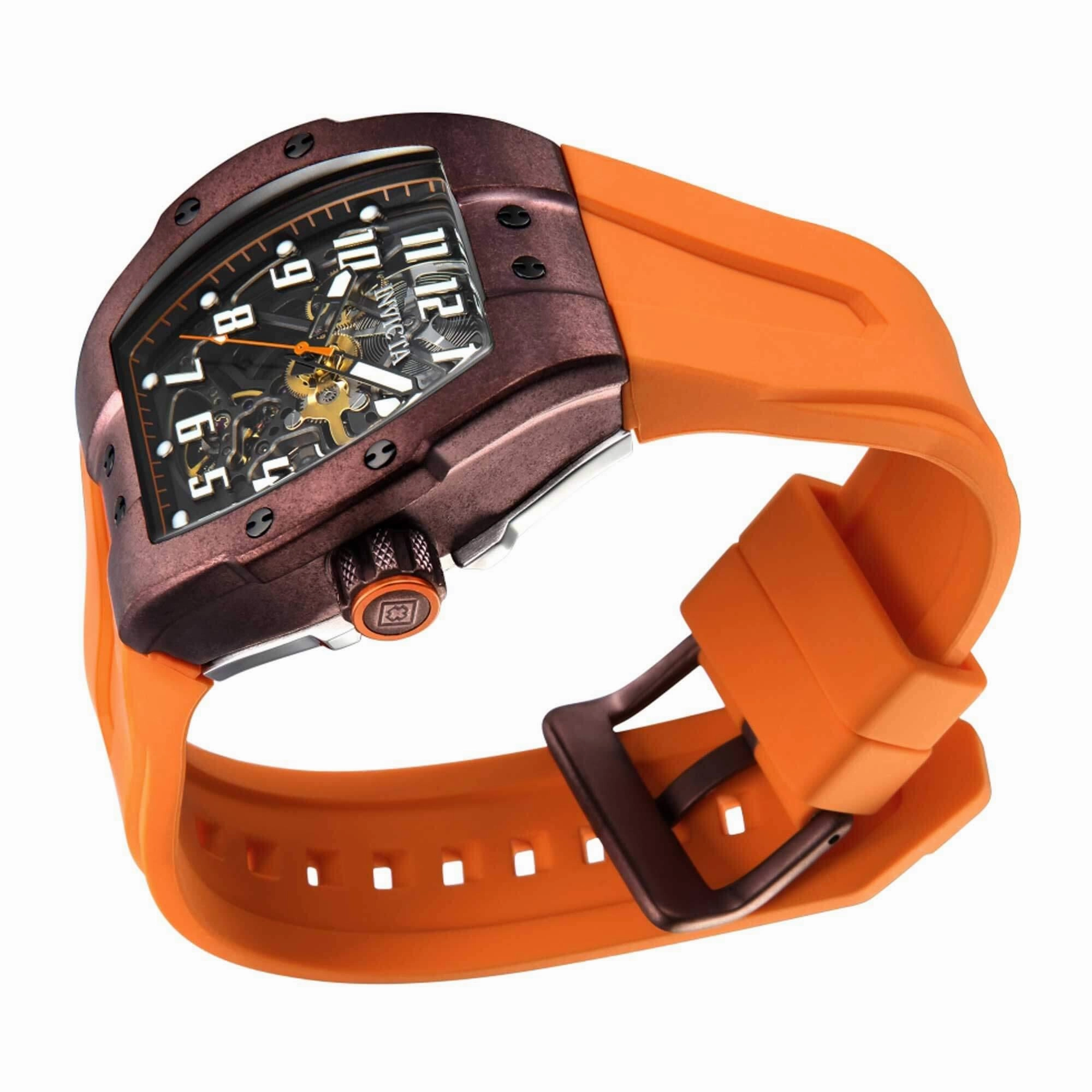Invicta Men's Watch - JM Correa Automatic Orange Rubber Strap Two Tone Case | 43526