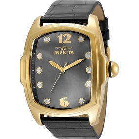 Invicta Men's Watch - Lupah Japanese Quartz Leather Strap Charcoal Dial | 35377
