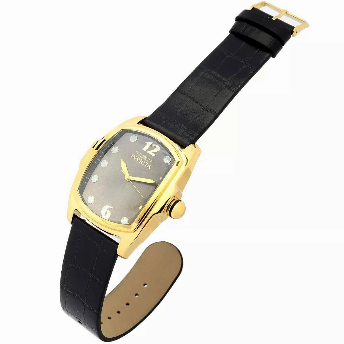 Invicta Men's Watch - Lupah Japanese Quartz Leather Strap Charcoal Dial | 35377