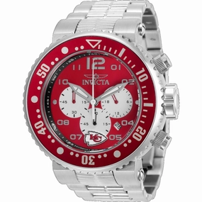 Invicta Men's Watch - NFL Kansas City Chiefs Chrono Red and White Dial Steel | 30270