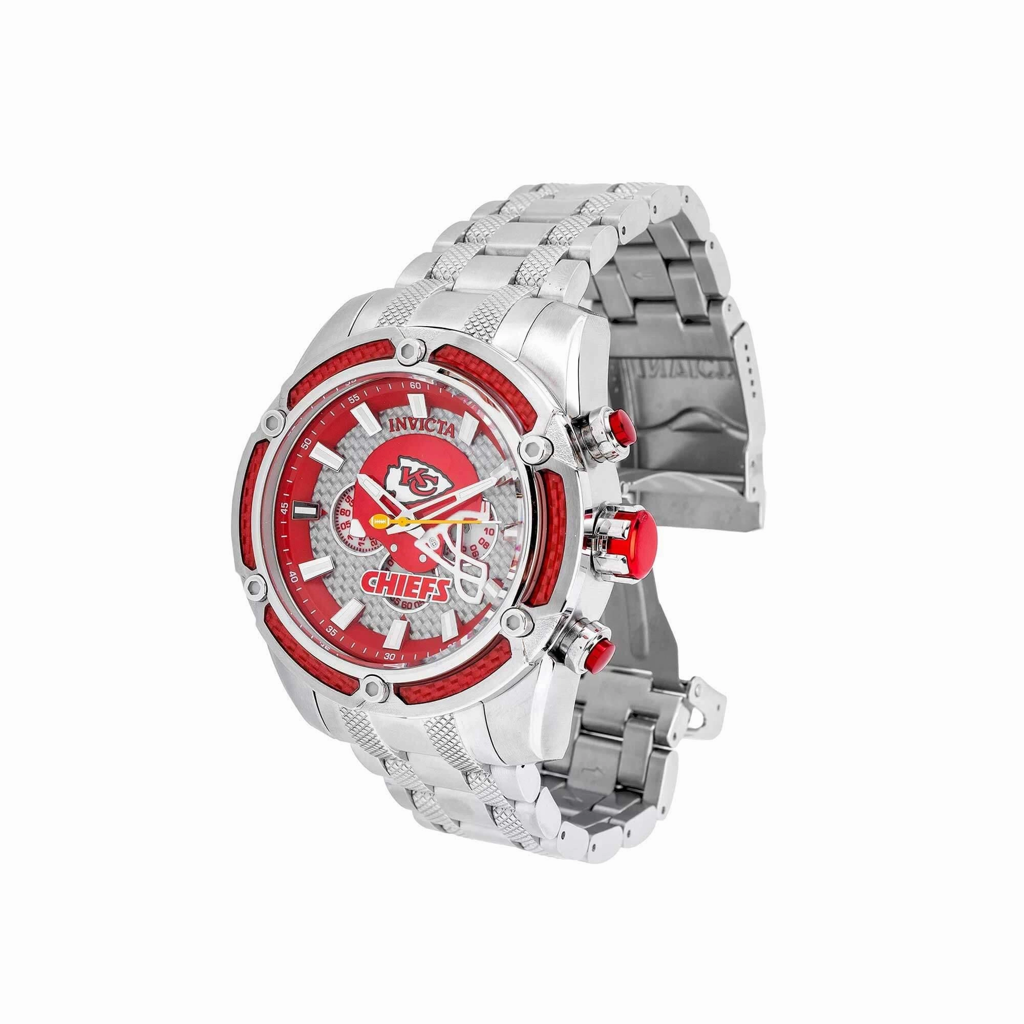 Invicta Men's Watch - NFL Kansas City Chiefs Chronograph Silver Steel Bracelet | 41797