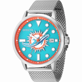 Invicta Men's Watch - NFL Miami Dolphins Light Blue Dial Steel Mesh Bracelet | 47972