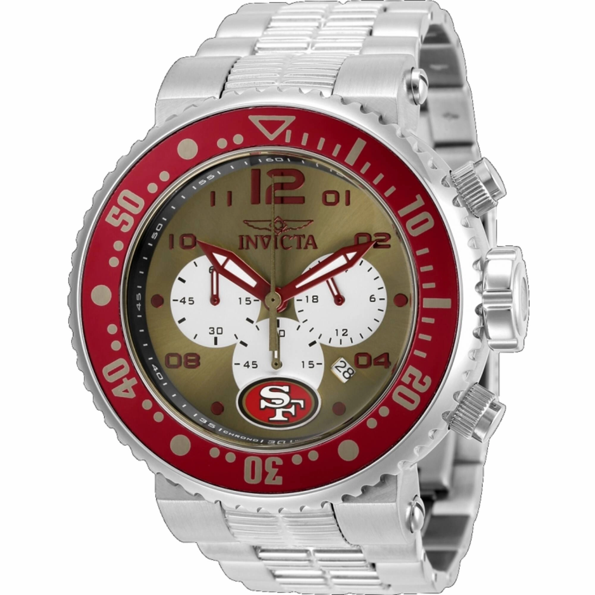 Invicta Men's Watch - NFL San Francisco 49ers Chrono Gold and White Dial Steel | 30282