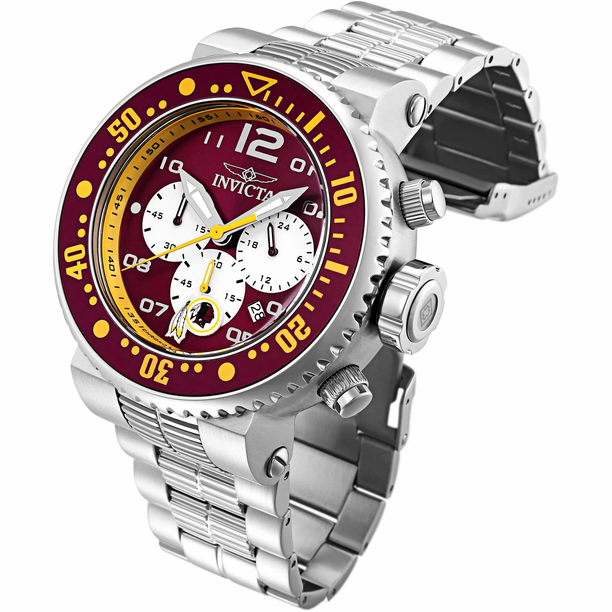 Invicta Men's Watch - NFL Washington Commanders Chrono Silver Steel Bracelet | 30286