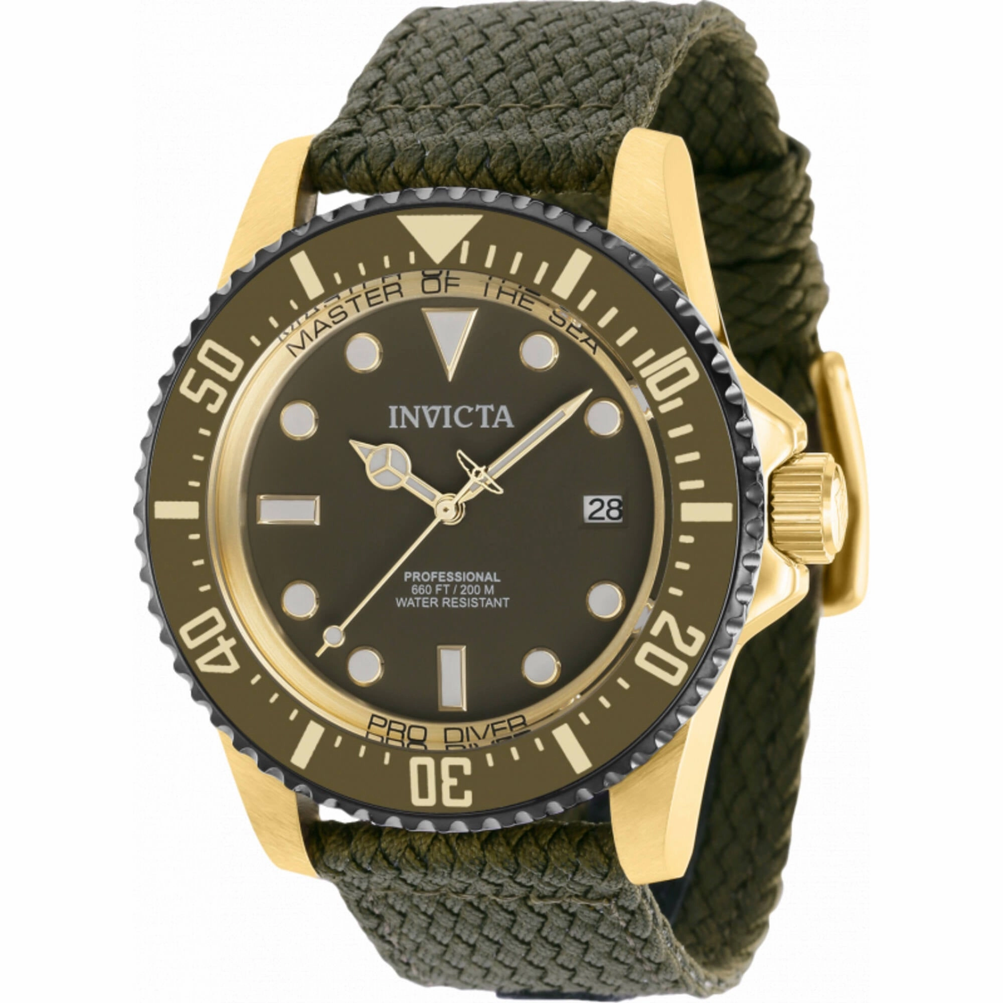 Invicta Men's Watch - Pro Diver Automatic Green Dial Polyester Strap Dive | 38240
