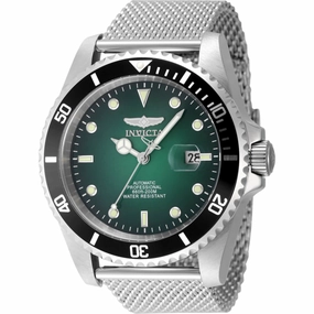 Invicta Men's Watch - Pro Diver Automatic Green Dial Silver Tone Mesh Bracelet | 48630