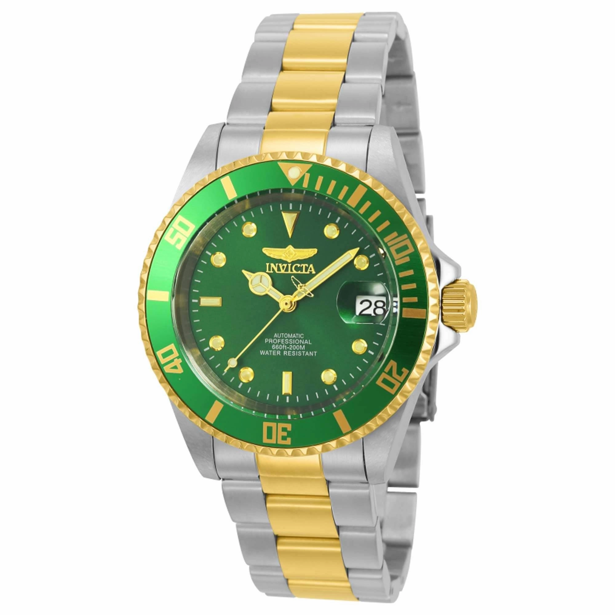 Invicta Men's Watch - Pro Diver Automatic Green Dial Two Tone Bracelet | 22831