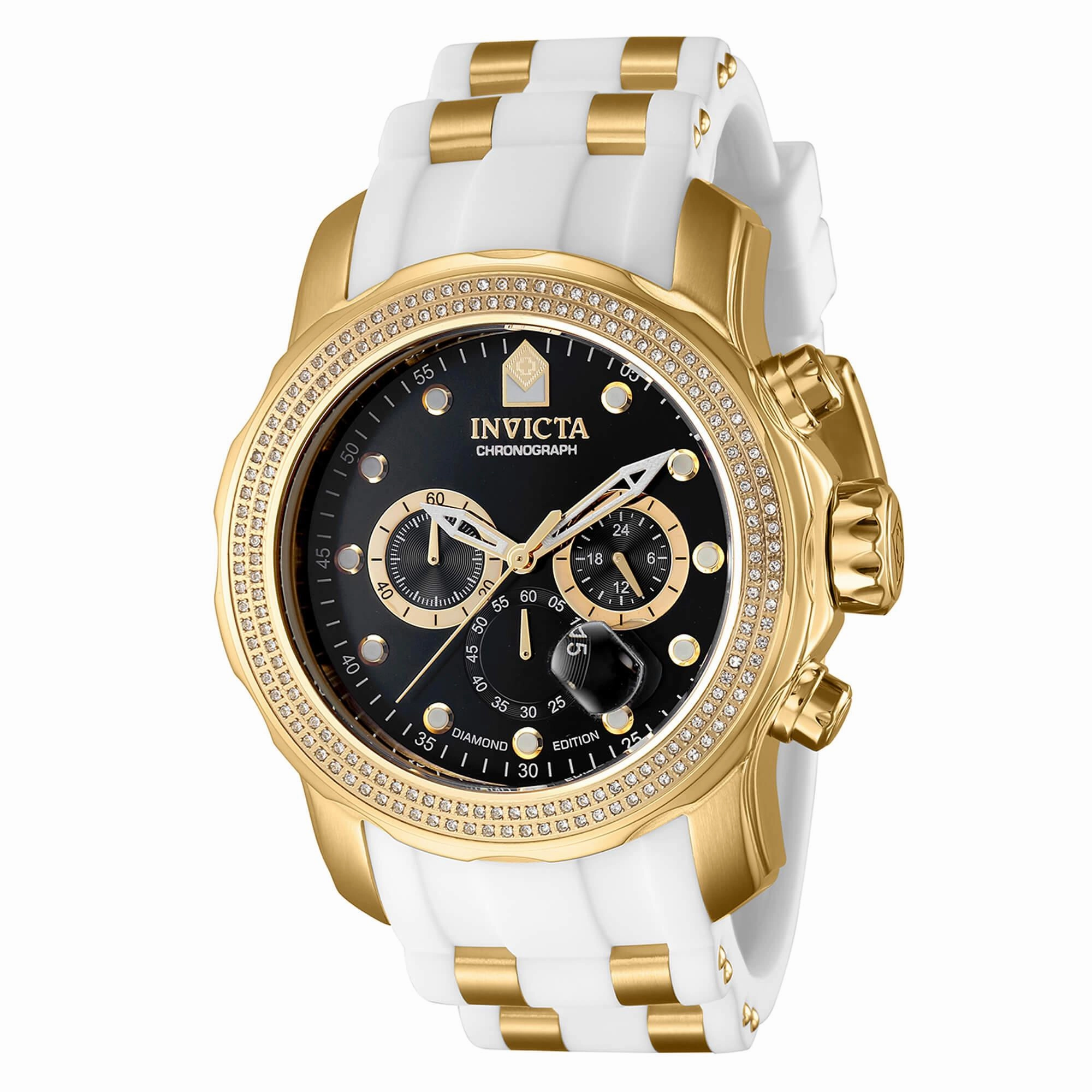 Invicta Men's Watch - Pro Diver Black Dial Chronograph SS and Rubber Strap | 37995