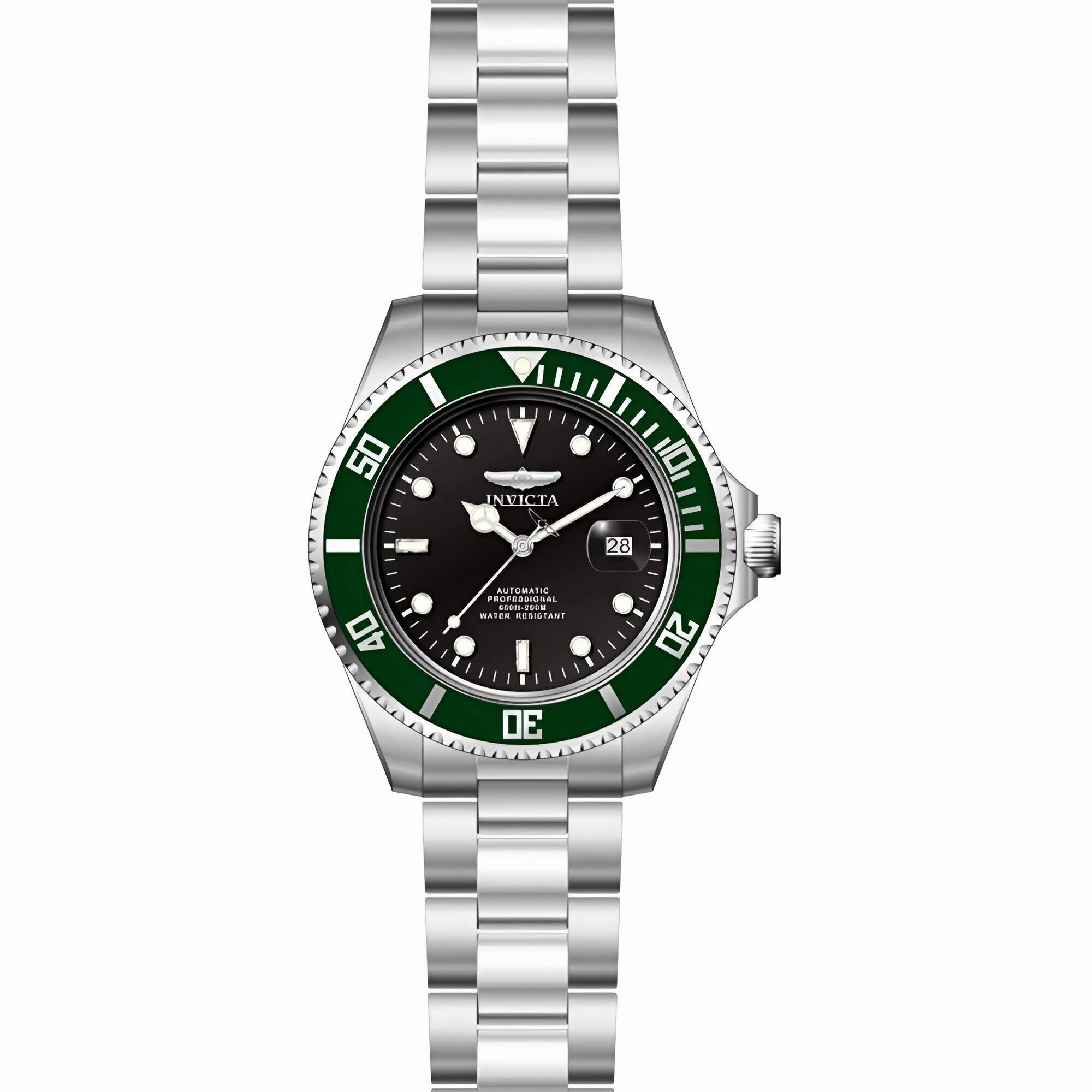 Invicta Men's Watch - Pro Diver Black Dial Silver Stainless Steel Bracelet | 35852