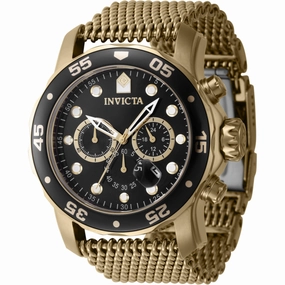 Invicta Men's Watch - Pro Diver Chronograph Black Dial Yellow Gold Bracelet | 47238