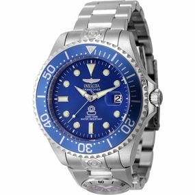 Invicta Men's Watch - Pro Diver Dual Time Blue Dial Silver Steel Bracelet | 45813