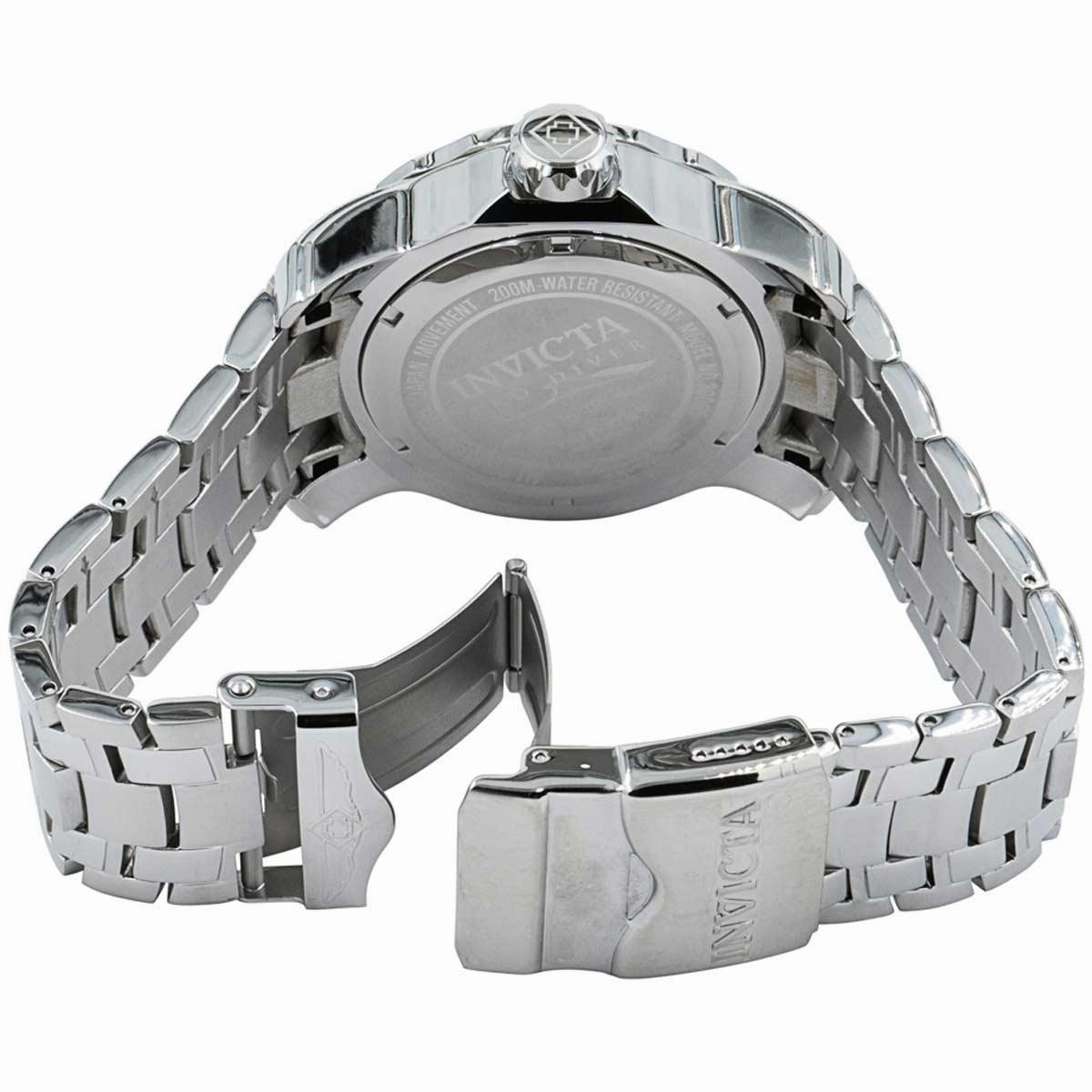 Invicta Men's Watch - Pro Diver Green Dial Silver SS Bracelet Rotating Bezel | 39093