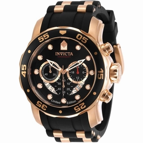 Invicta Men's Watch - Pro Diver Japanese Quartz Chronograph Black Dial Strap | 30825