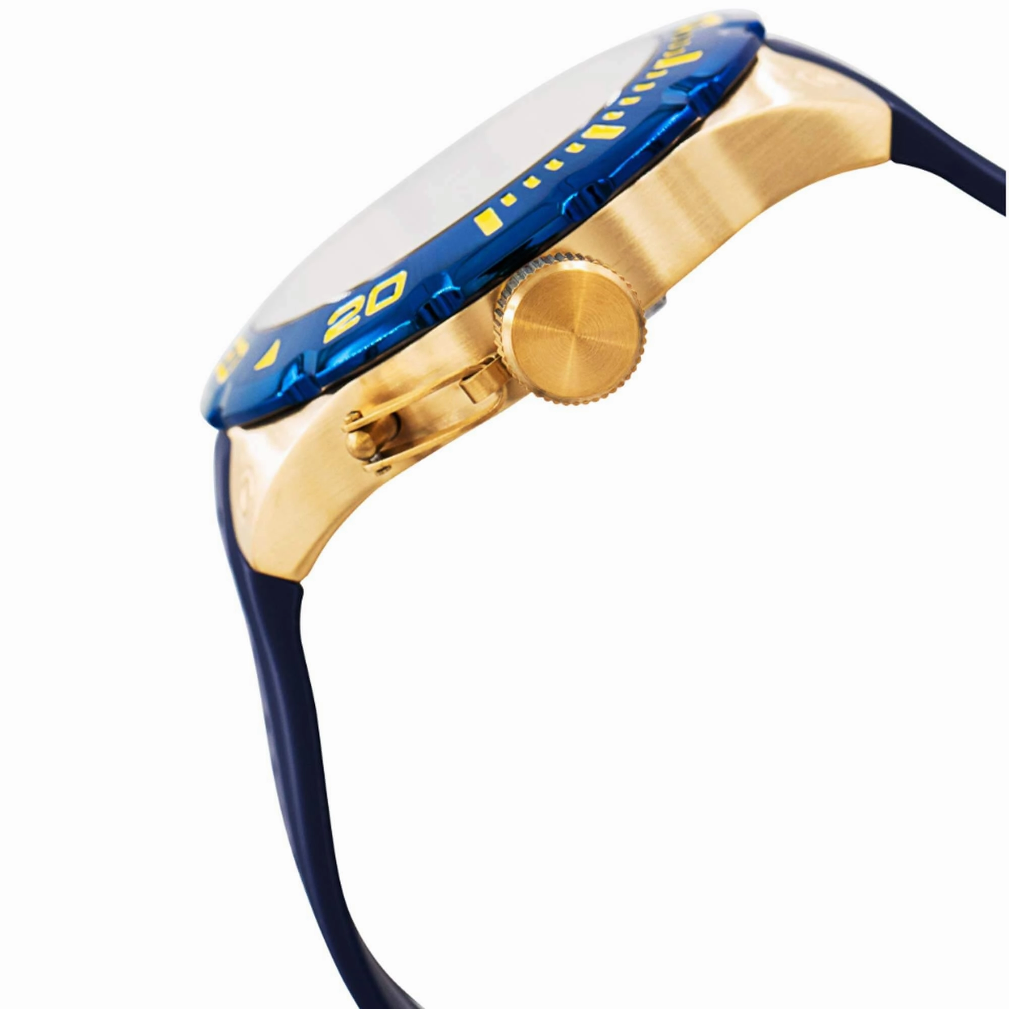 Invicta Men's Watch - Pro Diver Quartz Blue and Gold Tone Dial Rubber Strap | 37740
