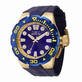 Invicta Men's Watch - Pro Diver Quartz Blue and Gold Tone Dial Rubber Strap | 37740