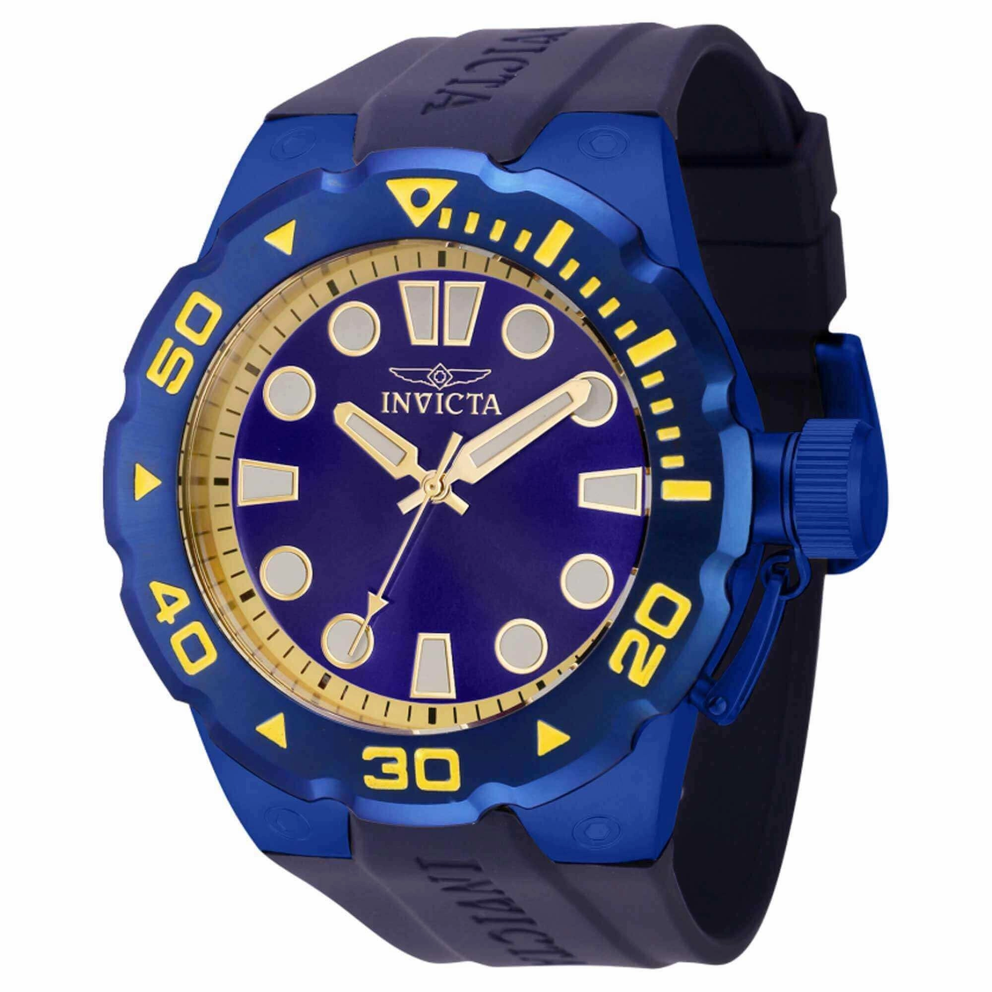 Invicta Men's Watch - Pro Diver Quartz Blue Dial Silicone Rubber Strap | 37741