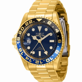 Invicta Men's Watch - Pro Diver Quartz Blue Dial Yellow Gold Steel Bracelet | 43964